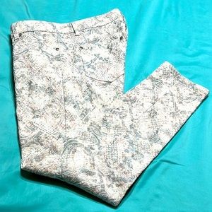 CACHÉ beige green peach pants size 10